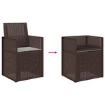 vidaXL Chaises de jardin salle à manger 2 Pièces Marron et gris clair PP