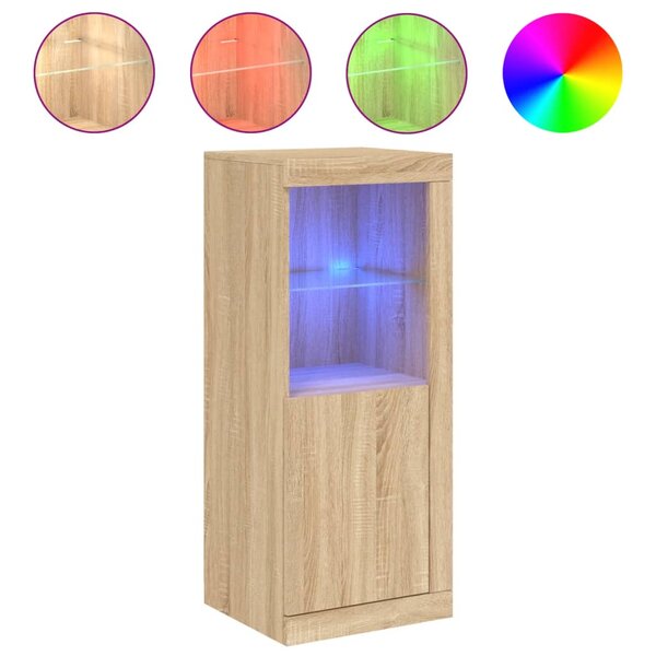vidaXL Buffet avec lumières LED chêne sonoma 41x37x100 cm