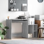vidaXL Bureau avec Rangement Sonoma gris 120.5 x 44 x 88.5 cm