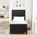 Lit-box avec matelas et LED noir 90x200 cm en velours
