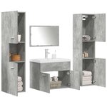 vidaXL Ensemble de meubles de salle de bain 5 Pièces gris béton