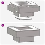 vidaXL Braise Noir 60 x 60 x 30 cm Acier laminé à froid