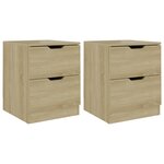 vidaXL Tables de chevet 2 Pièces chêne sonoma 40x40x50 cm bois ingénierie