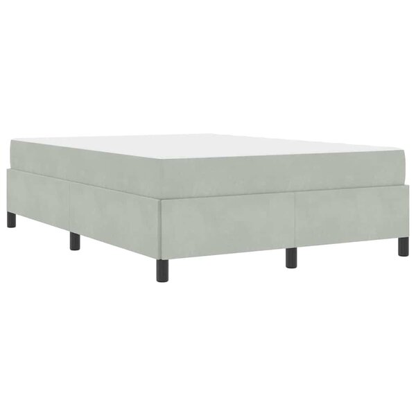 vidaXL Cadre de lit avec matelas Gris clair 160 x 200 cm tissu