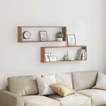 vidaXL Étagères cube murales 2 Pièces chêne artisanal bois ingénierie