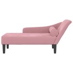 vidaXL Chaise longue avec coussins rose velours