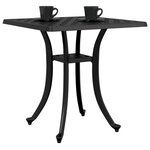 vidaXL Table de jardin noir 53x53x53 cm aluminium coulé