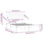 vidaXL Cadre de lit sans matelas noir 140x190 cm bois massif