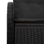 vidaXL Canapé de jardin avec coussin Noir 121 x 62 x 69cm polyrotin