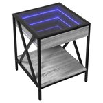 vidaXL Table basse avec LED Infinity sonoma gris 40x40x49 cm