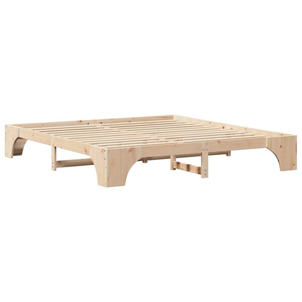 vidaXL Cadre de lit Pin massif 207 x 207 x 30 cm Bois massif en pin