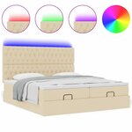VidaXL Cadre de lit ottoman avec matelas crème 180x200 cm tissu