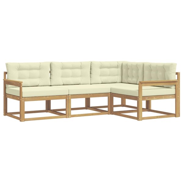 vidaXL Ensemble de canapés d'extérieur 3 pc Blanc et crème Polyester