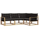 vidaXL Ensemble de canapés d'extérieur 4 pc Blanc et noir