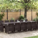 Ensemble de Dîner de Jardin vidaXL de 15 Pièces avec Coussins Marron