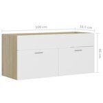 vidaXL Armoire d'évier Blanc et chêne sonoma Bois d’ingénierie
