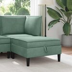 vidaXL Pouf avec Rangement Vert Mer Velours