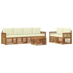 vidaXL Ensemble de canapés d'extérieur 7 pc Naturel et Crème
