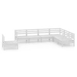 Salon de jardin meuble d'extérieur ensemble de mobilier 7 pièces bois de pin massif blanc 02_0017407