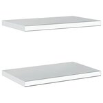 vidaXL Étagères murales 2 Pièces 50x30x3 cm argenté acier inoxydable