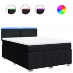vidaXL Sommier à lattes de lit avec matelas Noir 140x190 cm Tissu