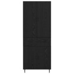 vidaXL Haut Armoire 2 Pièces Chêne noir Bois Aggloméré et Verre