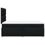 vidaXL Sommier à lattes de lit avec matelas Noir 120x200 cm Tissu
