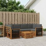 vidaXL Ensemble de canapés d'extérieur 7 Pièces Naturel et Anthracite