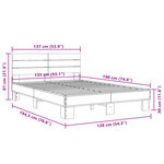 vidaXL Cadre de lit sans matelas chêne fumé 135x190 cm