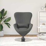 vidaXL Fauteuil œuf Gris foncé 63 x 73 x 90 cm tissu