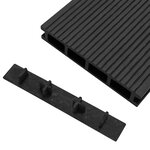 vidaXL Embouts de terrasse 10 Pièces Noir Plastique