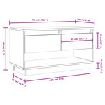 vidaXL Meuble TV Noir 74x34x40 cm Bois de pin massif