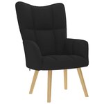 vidaXL Chaise de relaxation avec repose-pied Noir Tissu