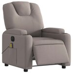 vidaXL Fauteuil de massage inclinable électrique Taupe Tissu