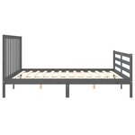 vidaXL Cadre de lit sans matelas gris 200x200 cm bois massif de pin