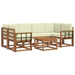 vidaXL Ensemble de canapés d'extérieur 7 pc Naturel et Crème