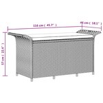 vidaXL Banc de jardin avec coussin marron 116x46x57 cm résine tressée
