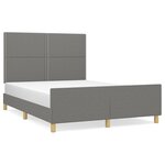 vidaXL Cadre de lit sans matelas gris foncé 140x190 cm tissu