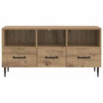 vidaXL Meuble TV Chêne artisanal 102 x 34 5 x 50 cm Bois d'ingénierie