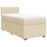 vidaXL Sommier à lattes de lit et matelas Crème 90x190 cm Tissu