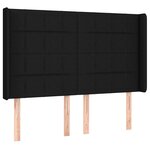 vidaXL Sommier à lattes de lit matelas et LED Noir 140x190 cm Tissu