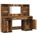 Ensemble de coiffeuse 3 pièces vidaXL en bois vieilli