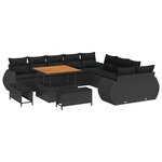 vidaXL Ensemble de canapé de jardin 13 Pièces Noir polyrotin