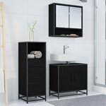 vidaXL Ensemble de mobilier de salle de bain 3 Pièces Chêne noir