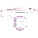 vidaXL Cadre de store rétractable électrique Blanc 5 x 3 m Aluminium