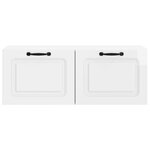 vidaXL Meuble TV mural Montage mural Blanc brillant 78 5 x 31 x 30 cm
