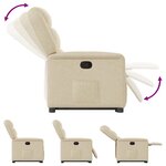 vidaXL Fauteuil inclinable Crème Tissu