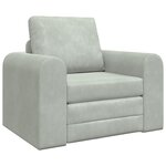 vidaXL Canapé Lit 2-en-1 Gris Clair 98x71x83 cm Velours