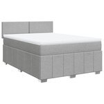 vidaXL Sommier à lattes de lit avec matelas Gris clair 140x190cm Tissu
