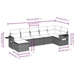 vidaXL Salon de jardin avec coussins 7 Pièces beige résine tressée